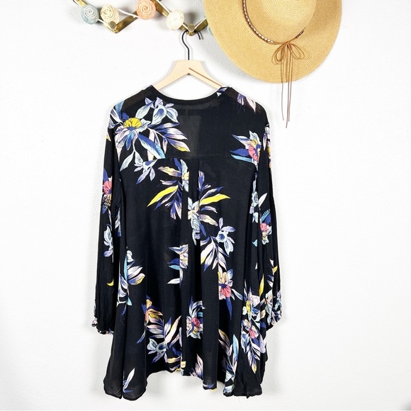 Free People Tree Swing Boho Tropical Mini Dress in Night Combo Size Small - Picture 4 of 8